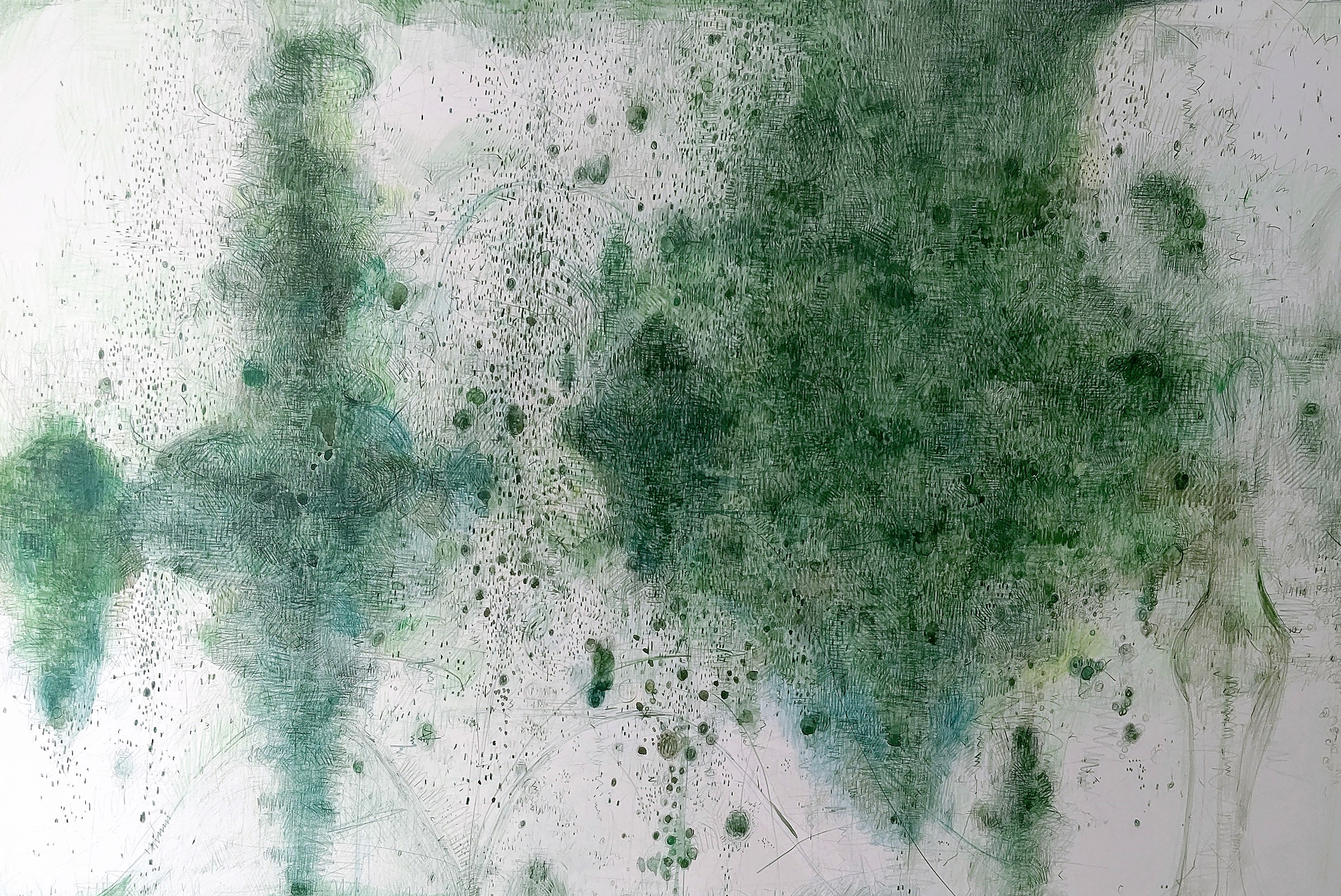 Green Falling    1995年　555×789㎜　　　　　　　　　colorpencil on paper